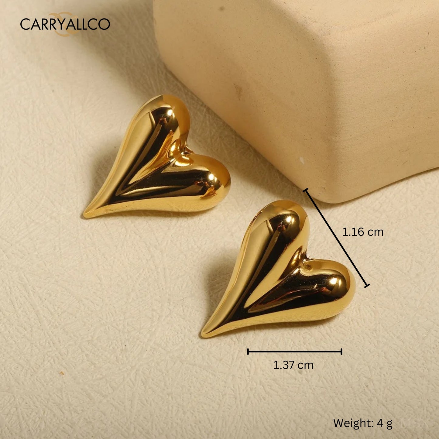 Carryallco Pure Love Heart Studs