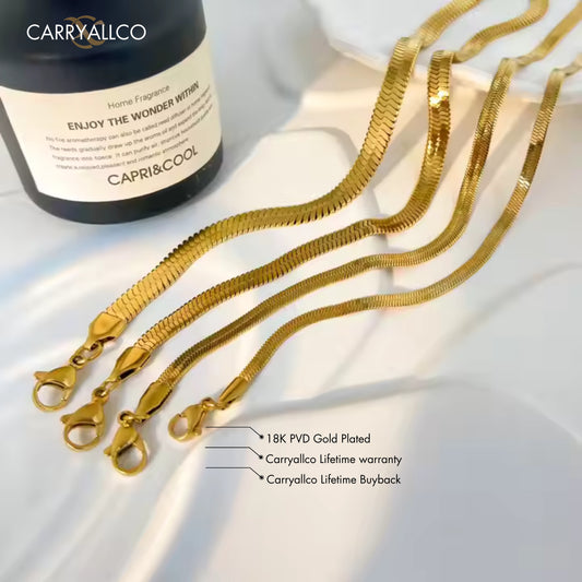 Carryallco 18K Gold Plated Demi-fine Snake Chain Necklace