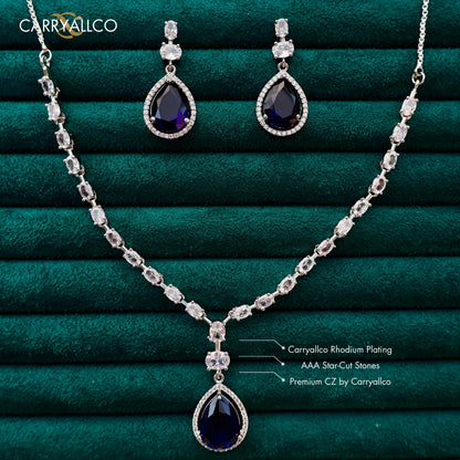 Carryallco Starlit Sapphire Splendor Diamond Necklace Set