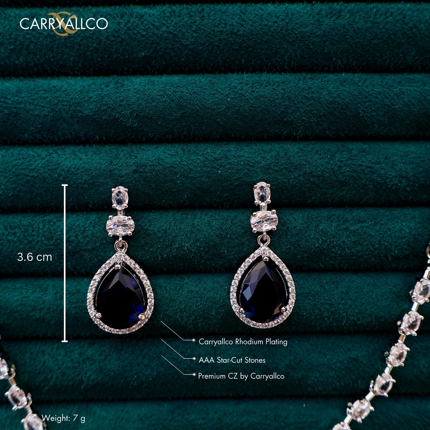 Carryallco Starlit Sapphire Splendor Diamond Necklace Set