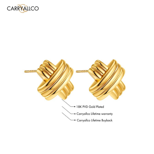 Carryallco 18K Gold Plated Demi-fine Cross X Earrings