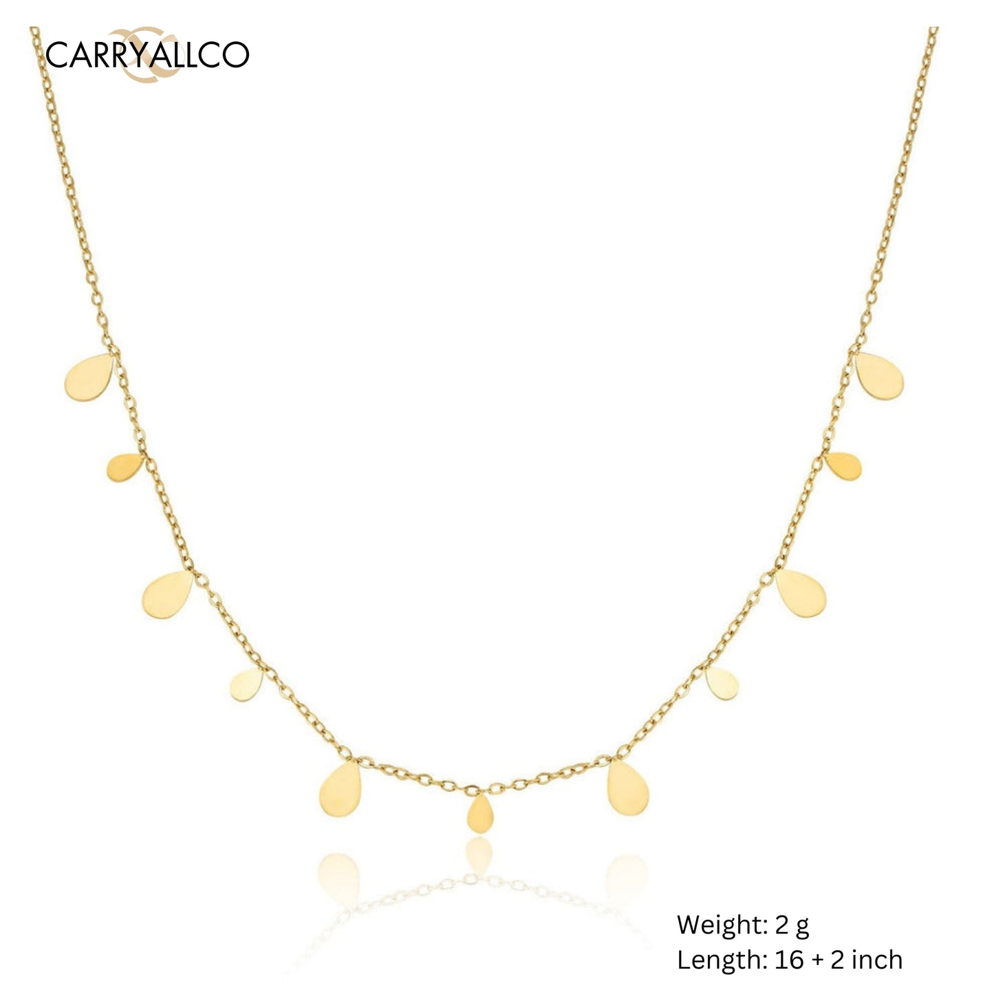 Carryallco 18K Gold Plated Demi-fine Drop Necklace