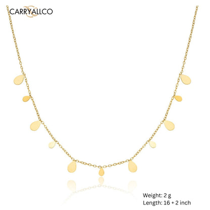 Carryallco 18K Gold Plated Demi-fine Drop Necklace