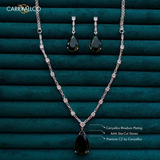 Carryallco_Dazzling_Emerald_Diamond_Necklace_Set