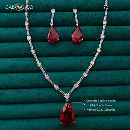 Carryallco Dazzling Fire Diamond Necklace Set