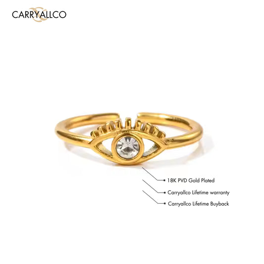 Carryallco 18K Gold Plated Demi-fine Devil's Eye Ring