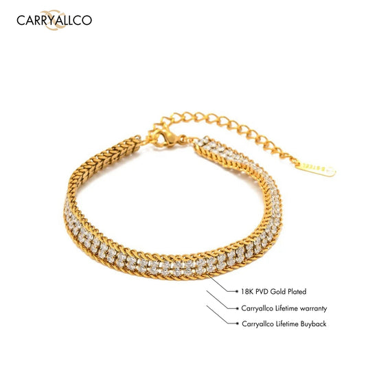 Elegant double-layer bracelet with sparkling cubic crystals, perfect for everyday and occasion wear.