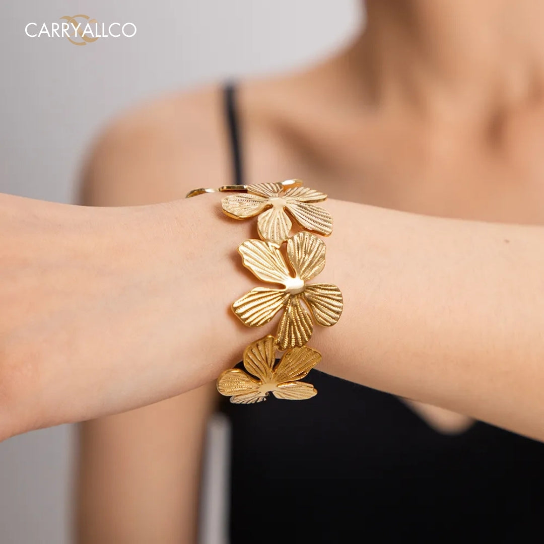 Floral Elegance Cuff Bracelet