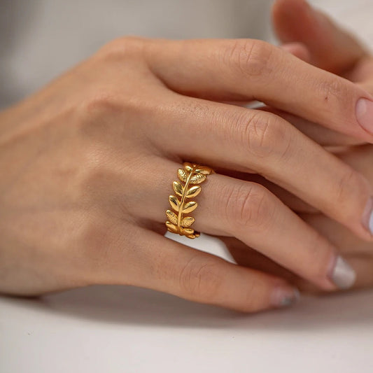 Carryallco 18K Gold Plated Demi-fine Leaf Ring