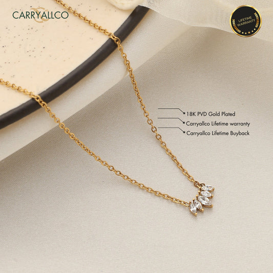 Carryallco 18K Gold Plated Luxe Crystal Linked Necklace – Demi-Fine