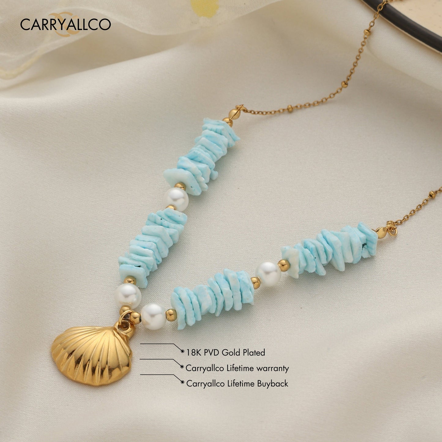 Carryallco Serene Shell Pearl Necklace