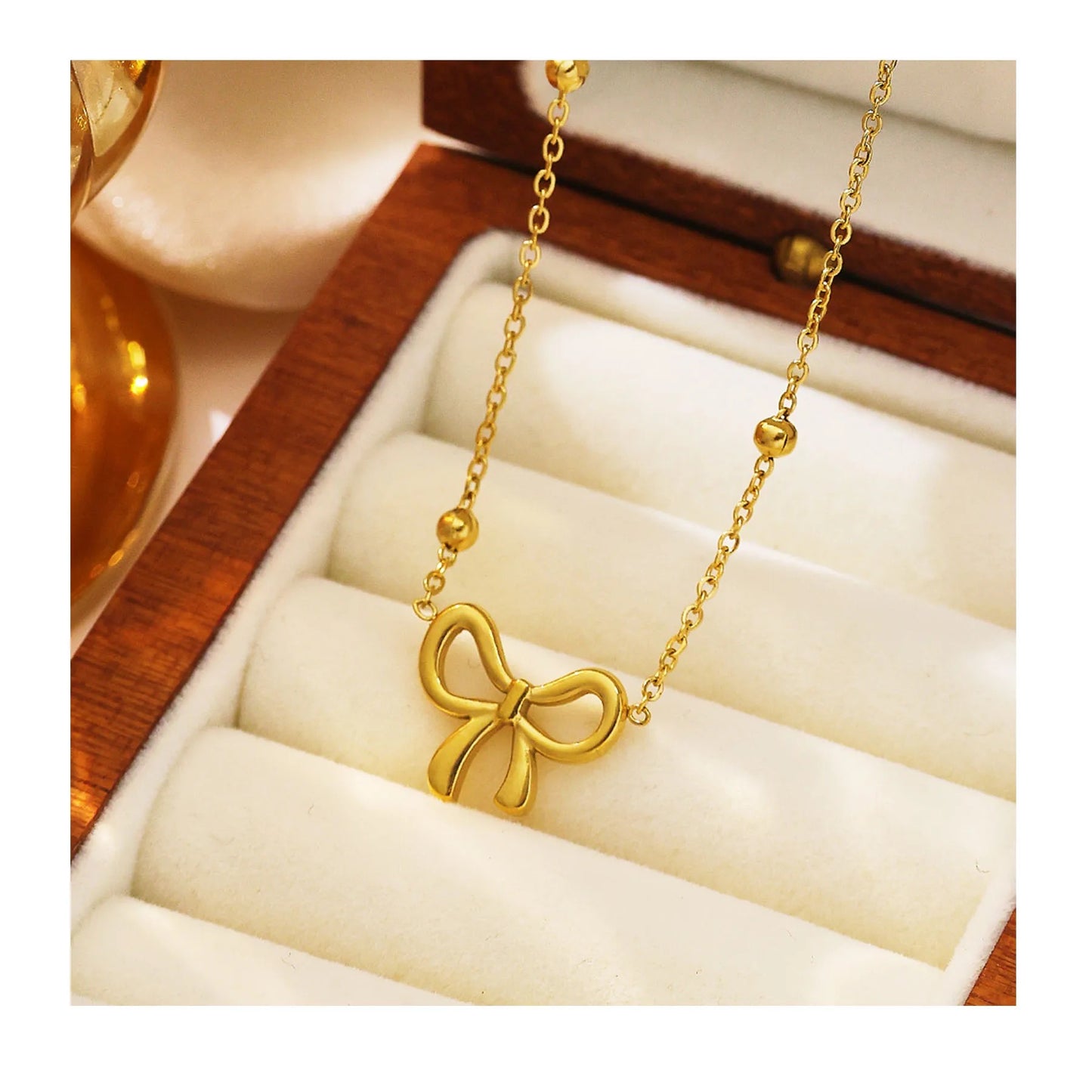 Carryallco 18K Gold Plated Charming Bowknot Necklace – Demi-Fine