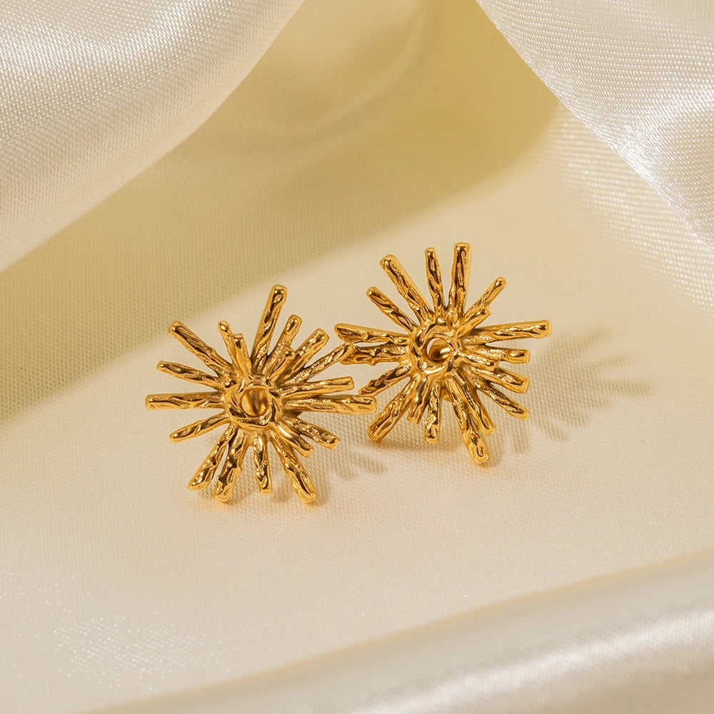 Carryallco Sunburst Texture Stud Earring