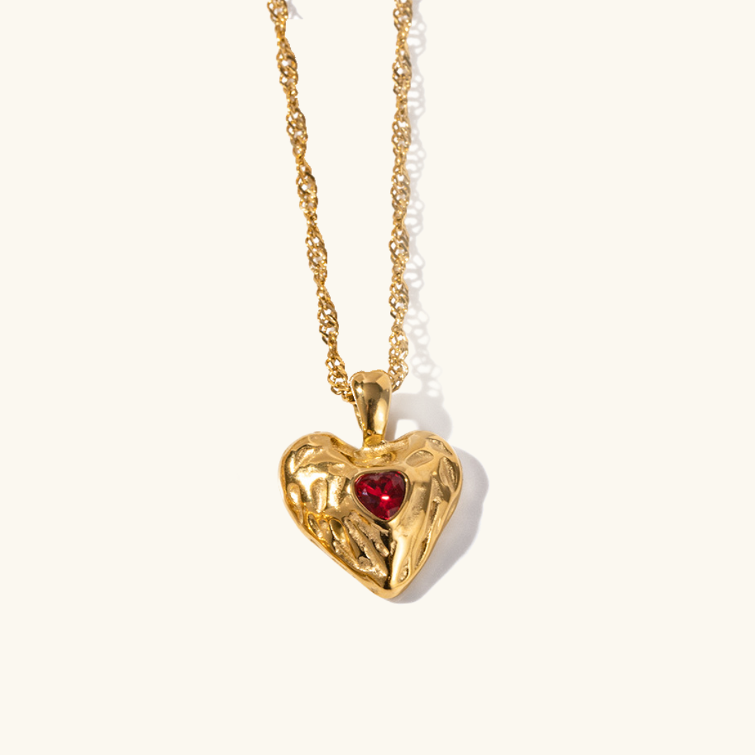 Carryallco Ruby Heart Pendant Chain