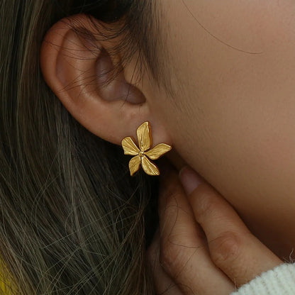 Carryallco Striped Flower Earring