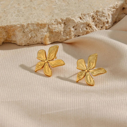 Carryallco Striped Flower Earring