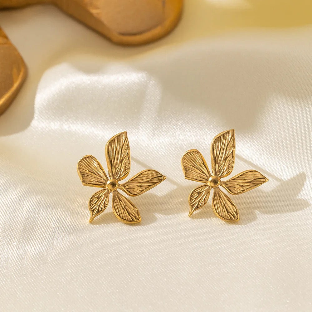 Carryallco Striped Flower Earring