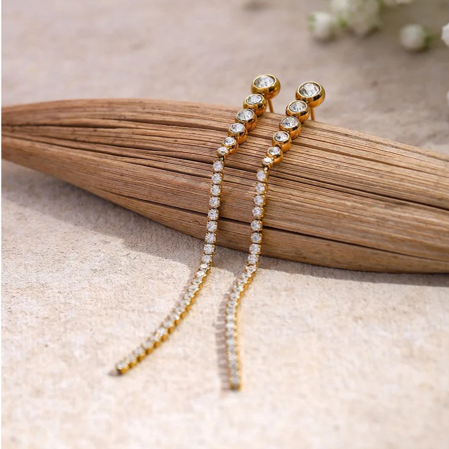 Carryallco Lustrous Drop Tassel Earrings