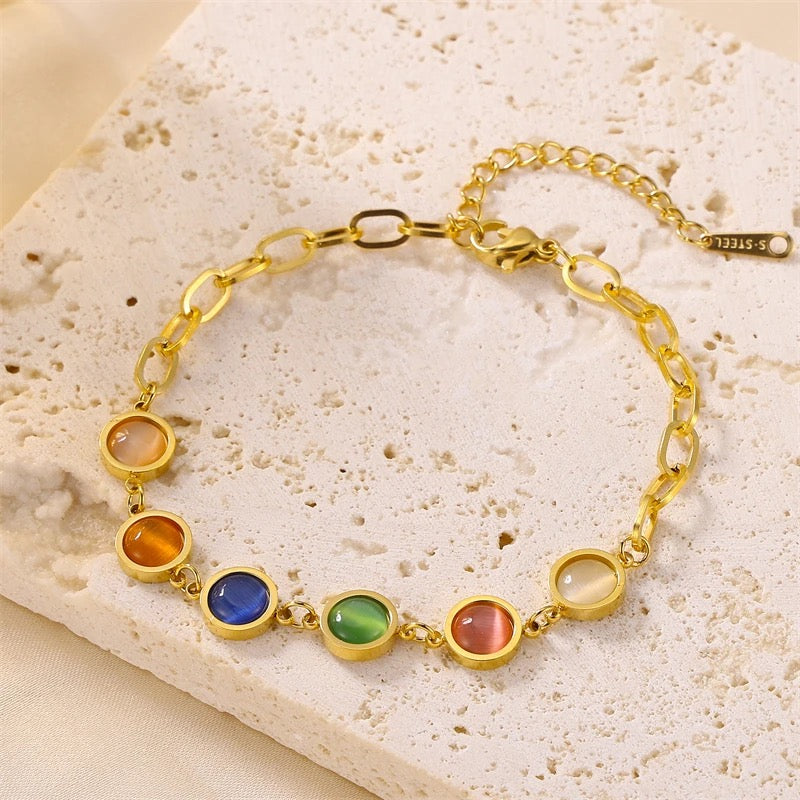 Carryallco Natural Stone Chain Bracelet