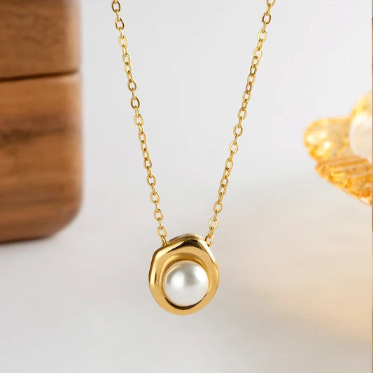 Carryallco Pearl Cascade Necklace - 18K Gold Plated Demi-Fine