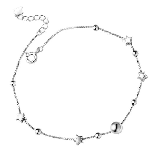 Carryallco 925 Sterling Silver Star Chain Anklet