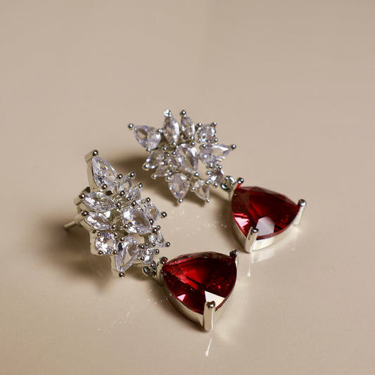 Carryallco Scarlet Petal Diamond Earrings