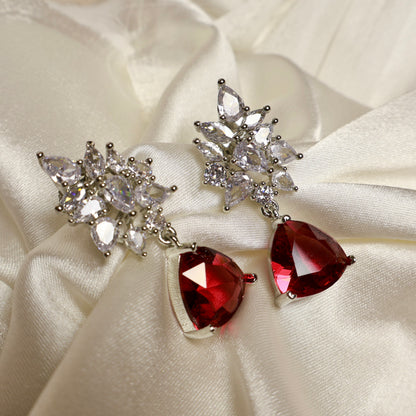 Carryallco Scarlet Petal Diamond Earrings