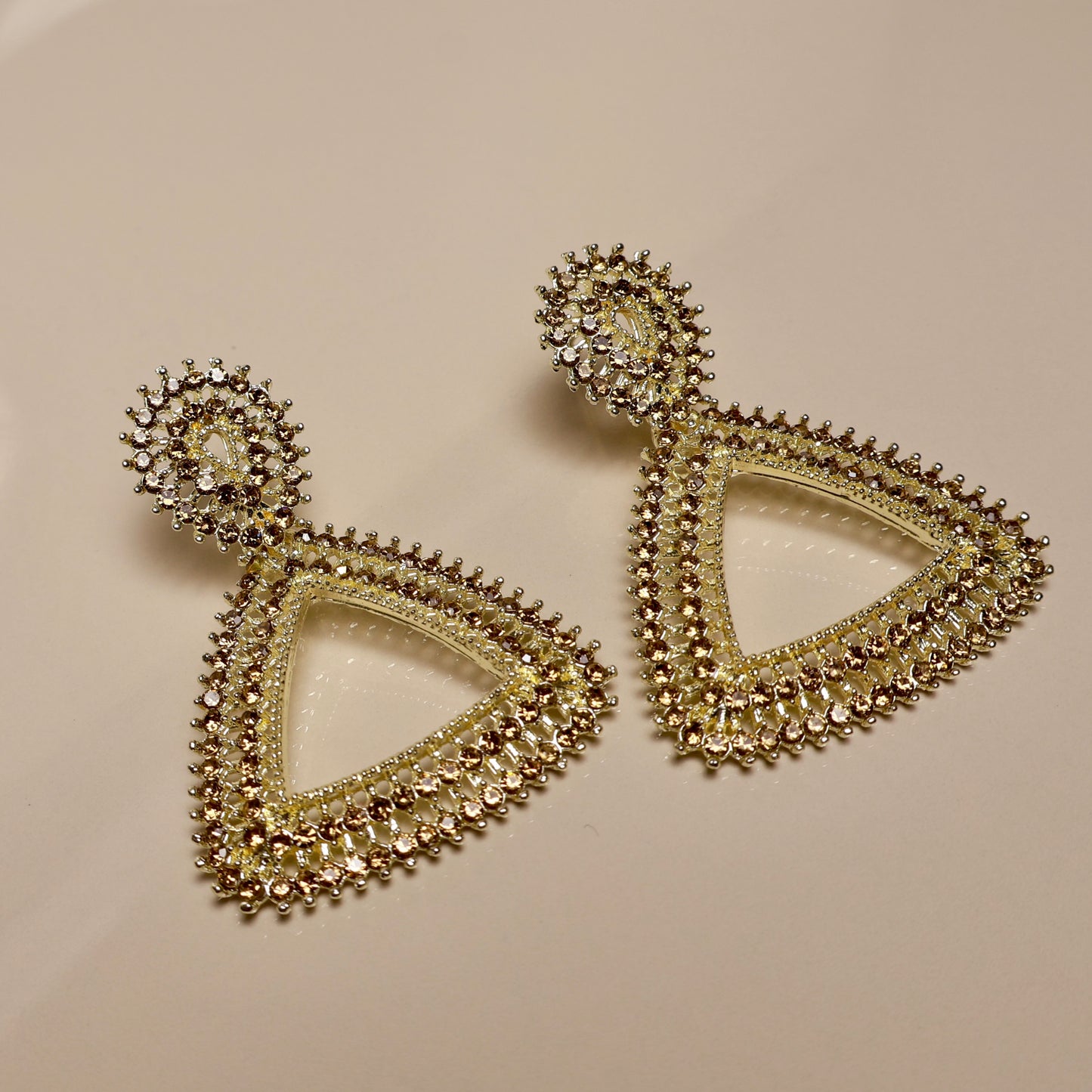 Carryallco Radiant Triangular CZ Earrings