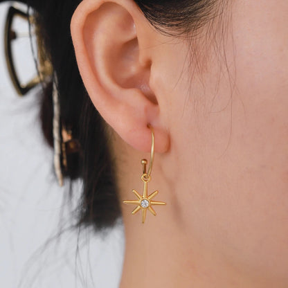 Carryallco Zirconia Hoop Star Earring