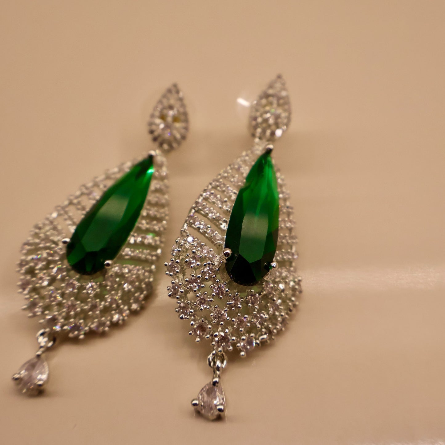 Carryallco Elegance Emerald American Diamond Earring