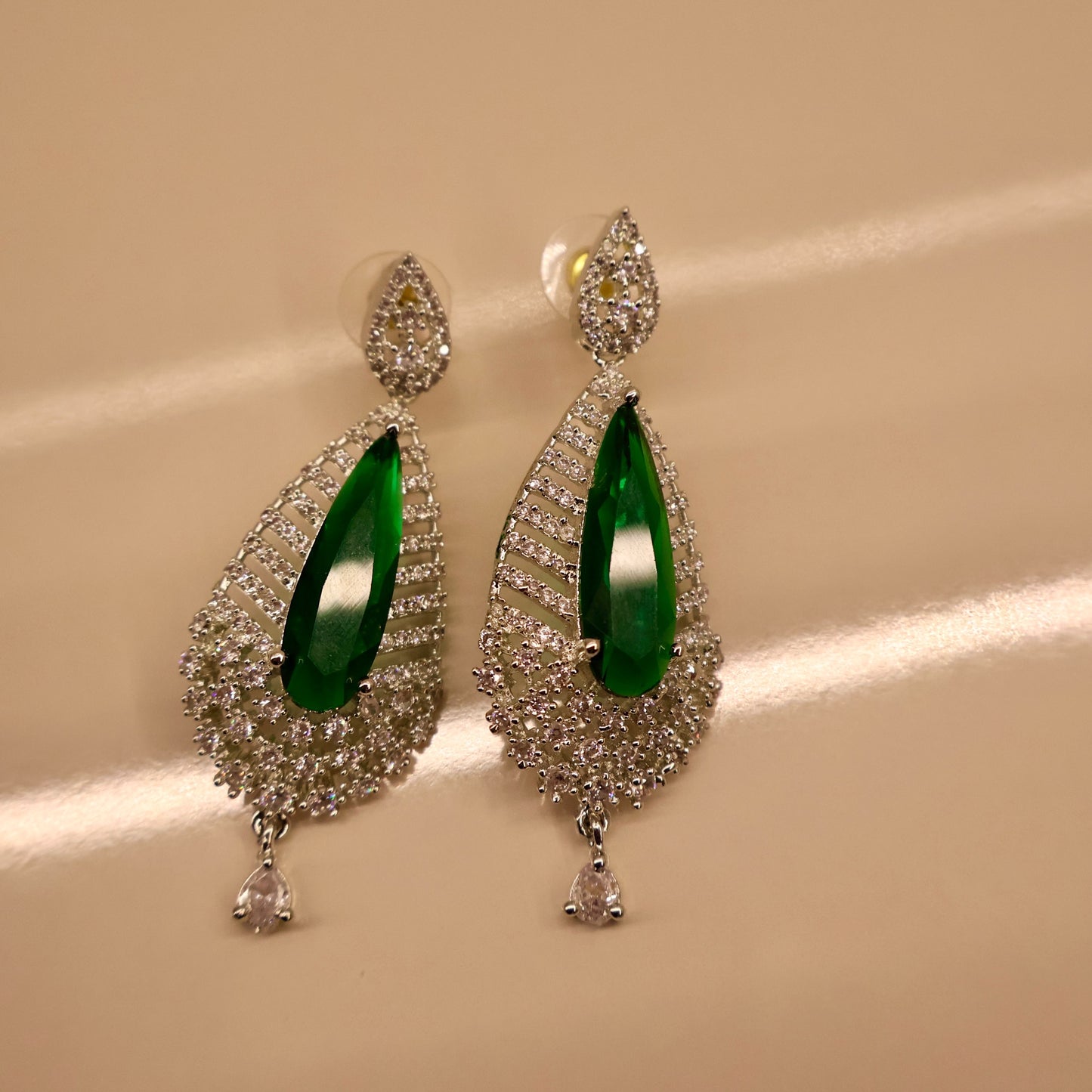 Carryallco Elegance Emerald American Diamond Earring