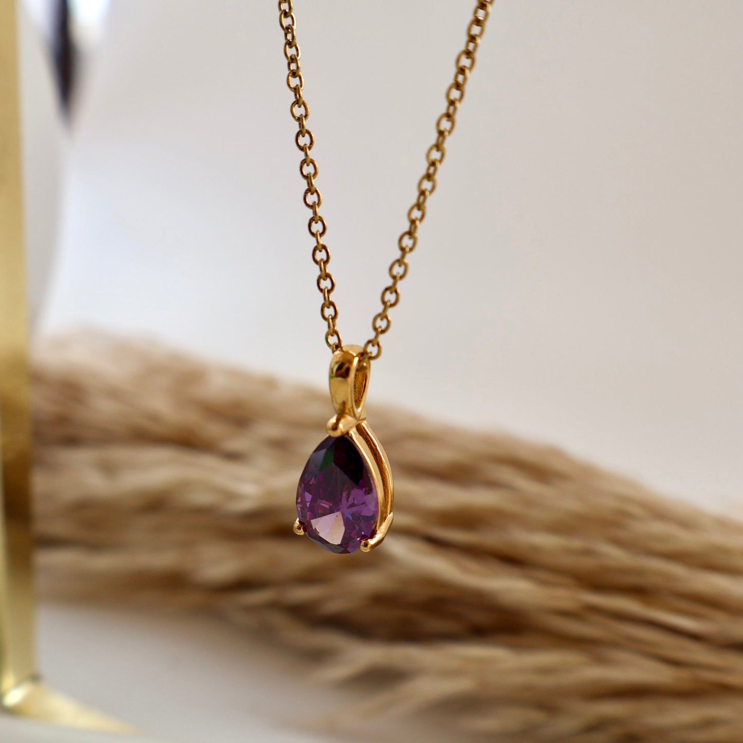 Carryallco 18K Gold Plated Celestial Purple Stone Pendant – Demi-Fine