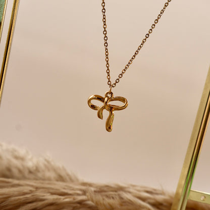 Carryallco Bow Knot Pendant with Linked Chain