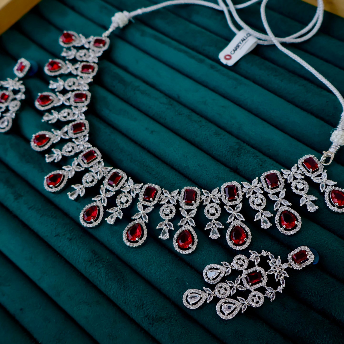 Carryallco Ruby Radiance American Diamond Necklace