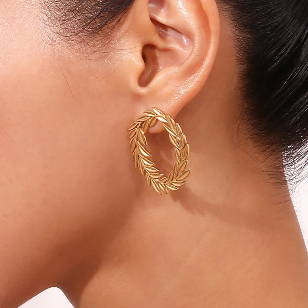 Carryallco Wheat Leaf Statement Earring