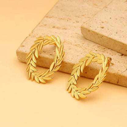 Carryallco Wheat Leaf Statement Earring