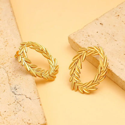 Carryallco Wheat Leaf Statement Earring