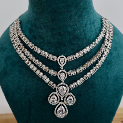 Carryallco Dazzling Essence American Diamond Necklace Set