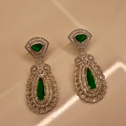 Carryallco Elegance Emerald American Diamond Earring