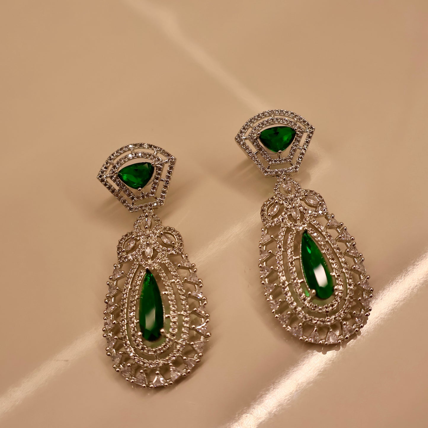 Carryallco Elegance Emerald American Diamond Earring