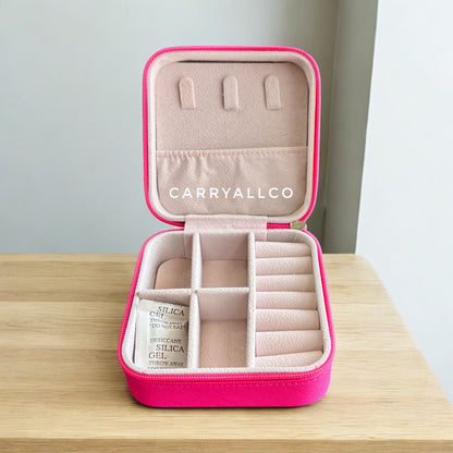 Carryallco Portable Pink Jewellery Box Travel Organiser