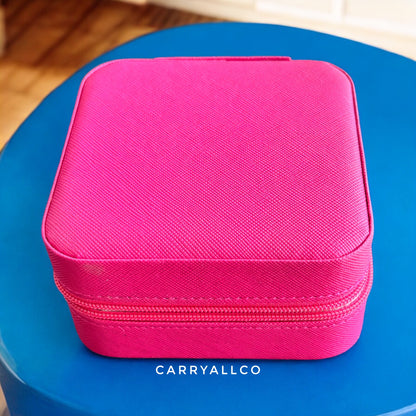 Carryallco Portable Pink Jewellery Box Travel Organiser